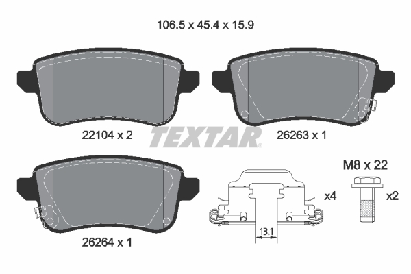 Remblokset Textar 2210401