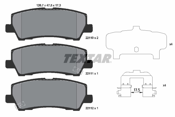 Remblokset Textar 2211001