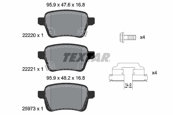 Remblokset Textar 2222001