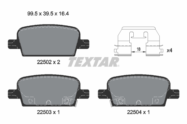 Remblokset Textar 2250201