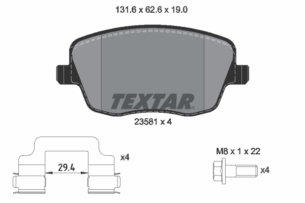 Remblokset Textar 2358101