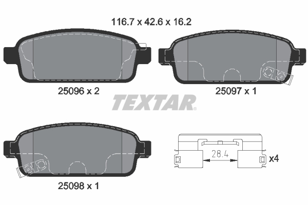 Remblokset Textar 2509606