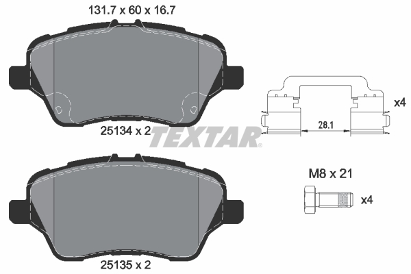 Remblokset Textar 2513402