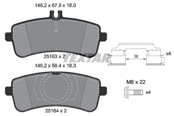 Remblokset Textar 2516305