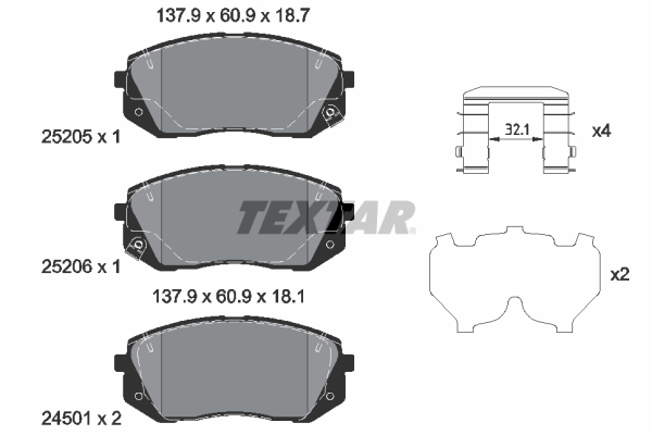 Remblokset Textar 2520504