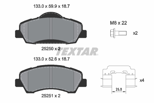 Remblokset Textar 2525004