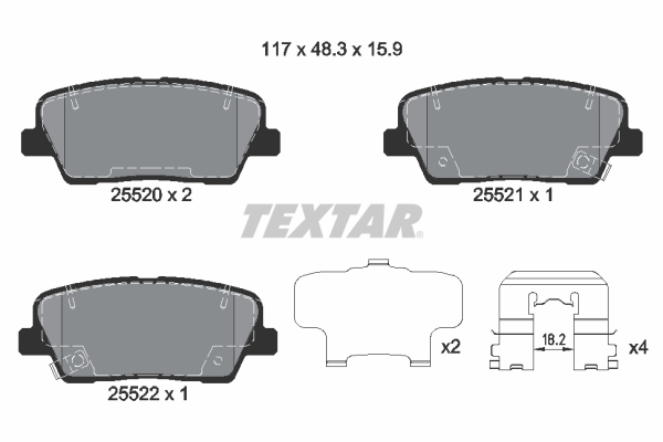 Remblokset Textar 2552001