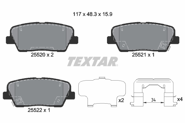 Remblokset Textar 2552003