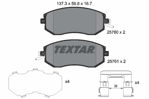 Remblokset Textar 2576001