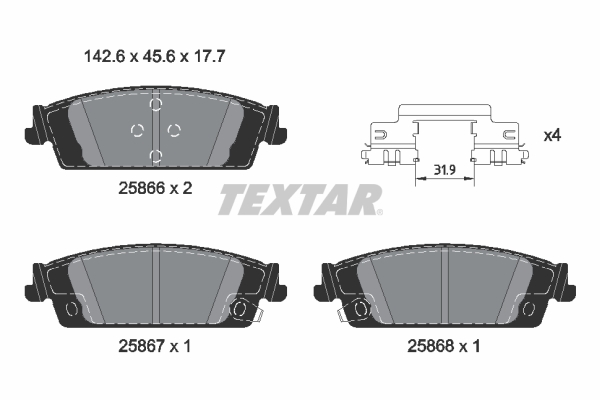 Textar Remblokset 2586601