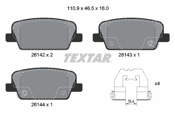 Remblokset Textar 2614201