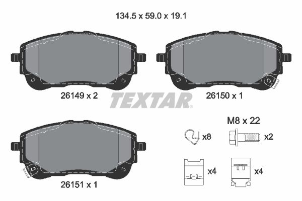 Remblokset Textar 2614901