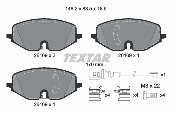 Remblokset Textar 2616901