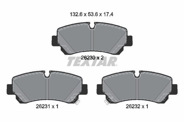 Remblokkenset, schijfrem Textar 2623001