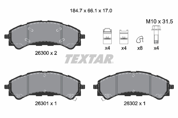 Remblokset Textar 2630001