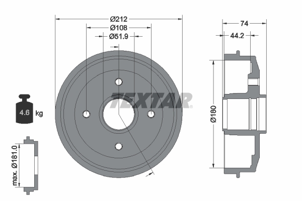 Remtrommel Textar 94011800