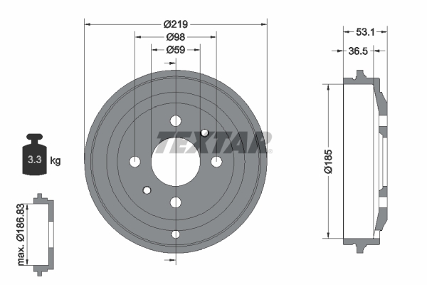 Remtrommel Textar 94020000