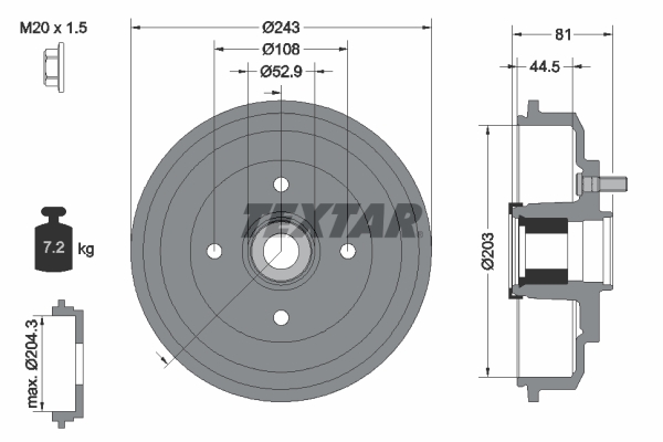 Remtrommel Textar 94041300