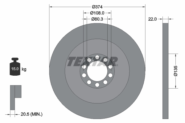 Remschijven Textar 93015500