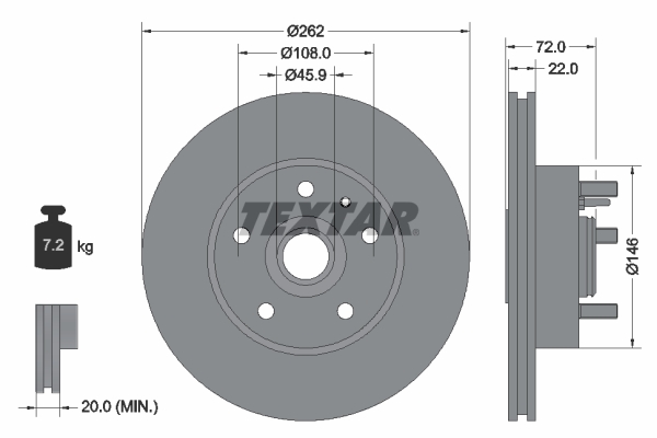 Remschijven Textar 92031300