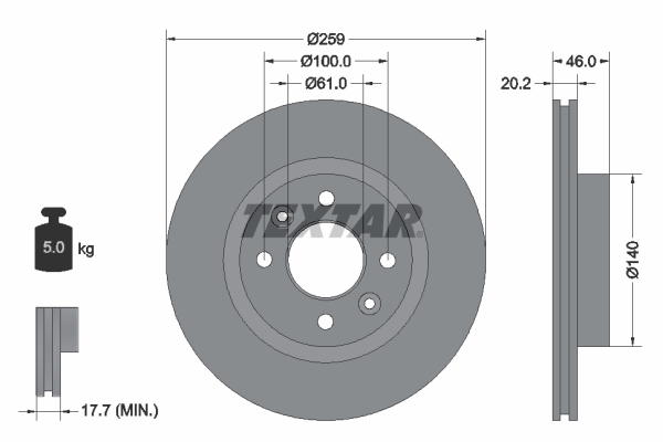 Remschijven Textar 92036400