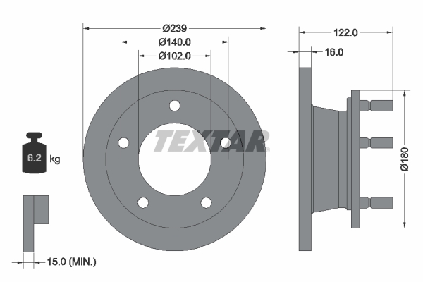 Remschijven Textar 92038900