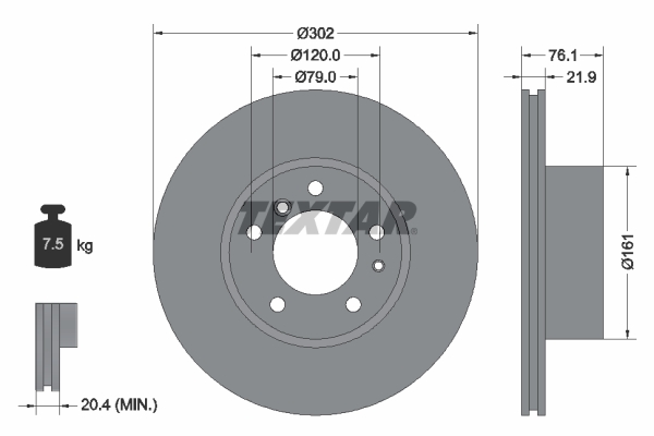 Remschijven Textar 92042203