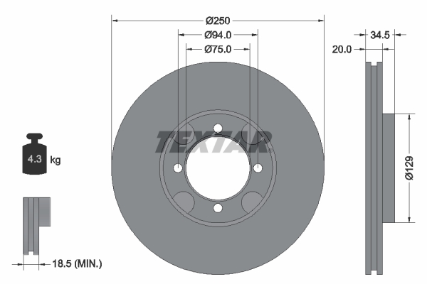 Remschijven Textar 92047200