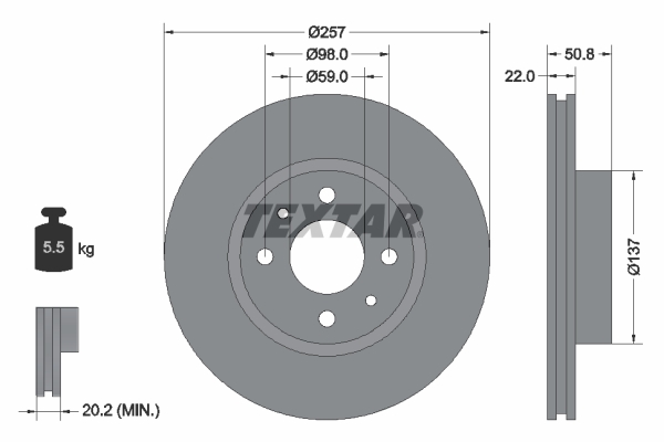 Remschijven Textar 92052100