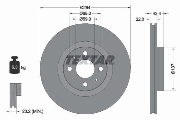 Remschijven Textar 92053503