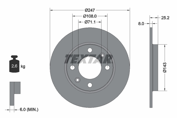 Remschijven Textar 92055003