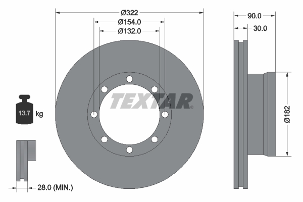 Remschijven Textar 93058800