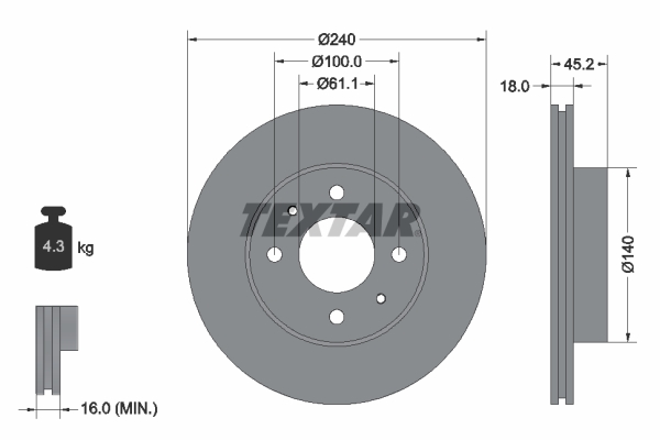 Remschijven Textar 92063200