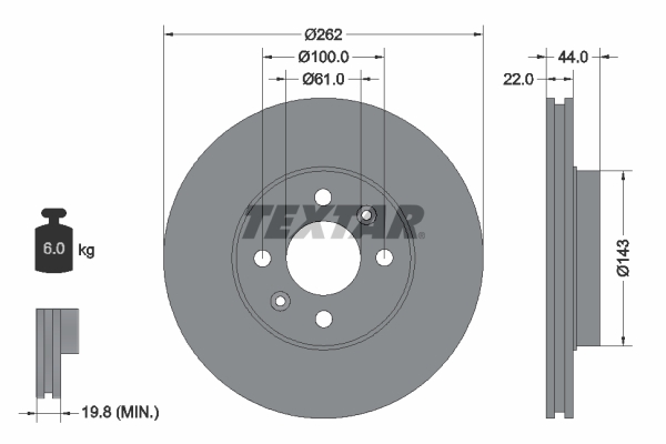 Remschijven Textar 92064803