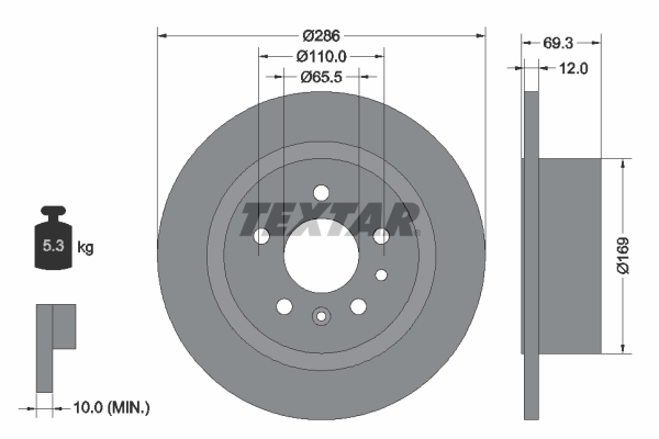 Remschijven Textar 92067003