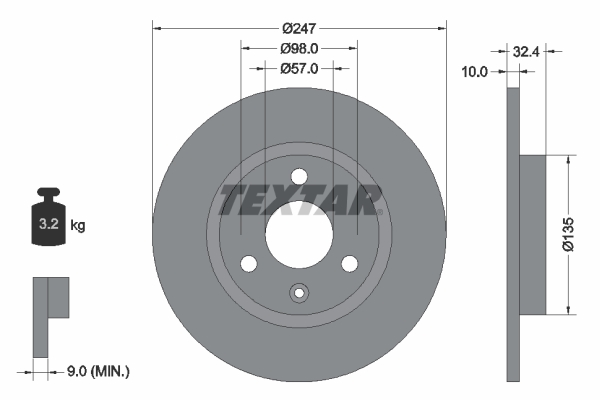 Remschijven Textar 92067300