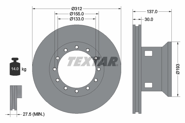 Remschijven Textar 93084200