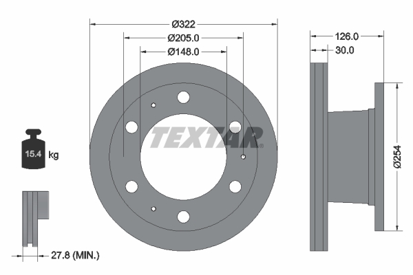 Remschijven Textar 93084300