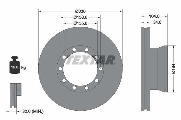 Remschijven Textar 93085400