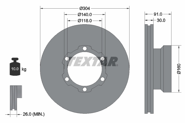 Remschijven Textar 93087400