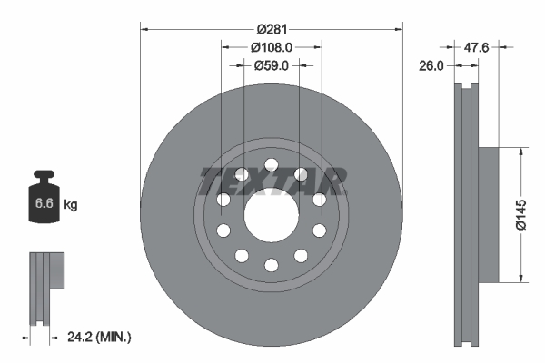 Remschijven Textar 92093900