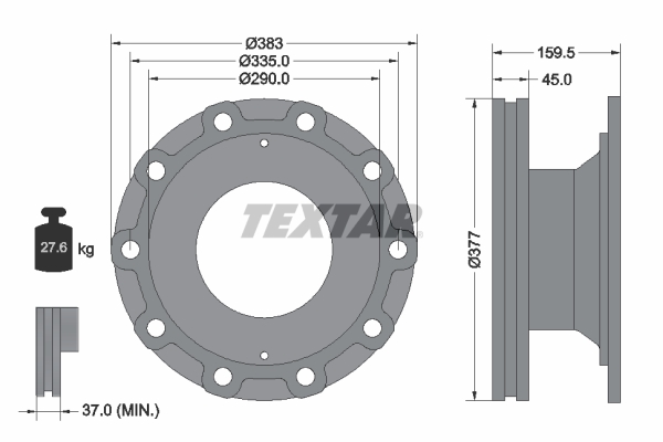 Remschijven Textar 93095800