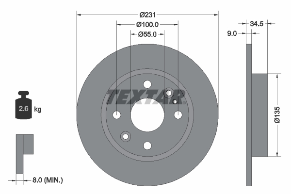 Remschijven Textar 92096600