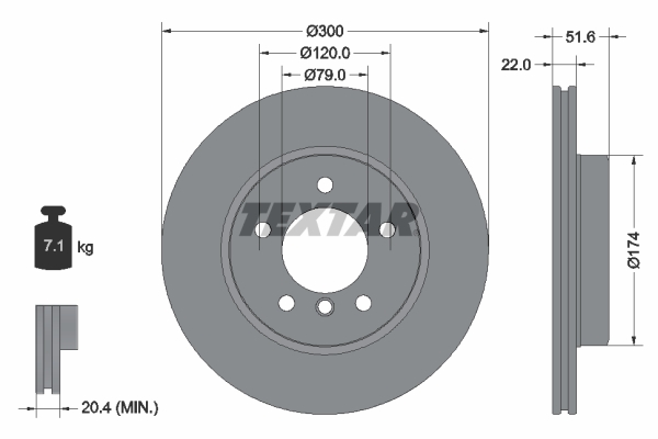 Remschijven Textar 92097205