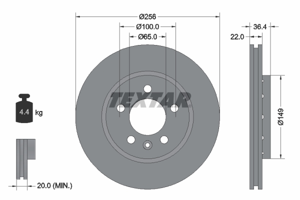 Remschijven Textar 92098603