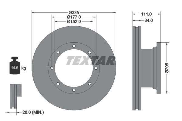 Remschijven Textar 93102400