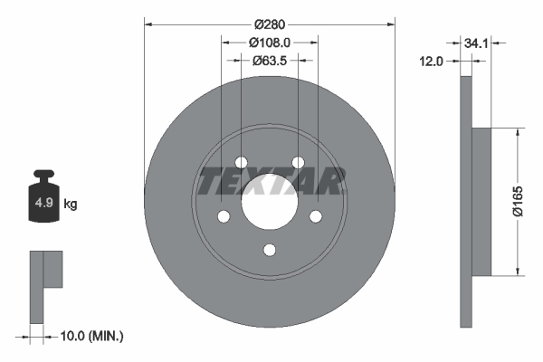 Remschijven Textar 92109703