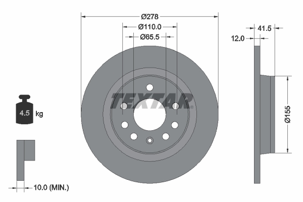 Remschijven Textar 92118503