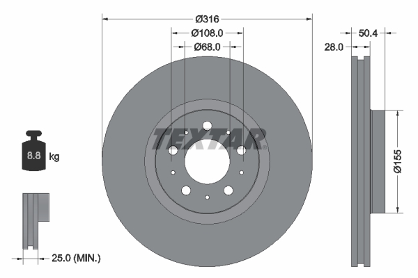 Remschijven Textar 92126603