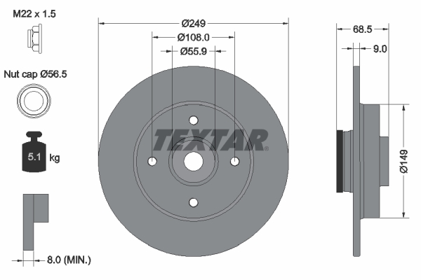 Remschijven Textar 92133303